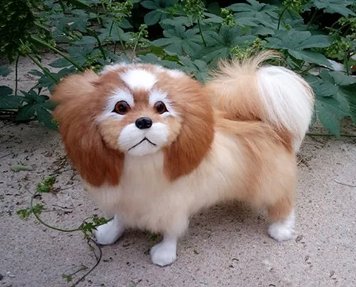 

big real life pekingese dog model plastic&furs natural colour dog doll gift about 30x7x25cm xf1624