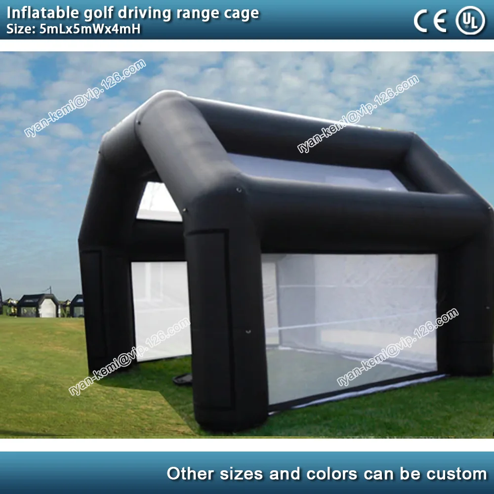 5mLx5mWx4mH large inflatable golf driving range cage tent inflatable golf net target inflatable golf goal garden games