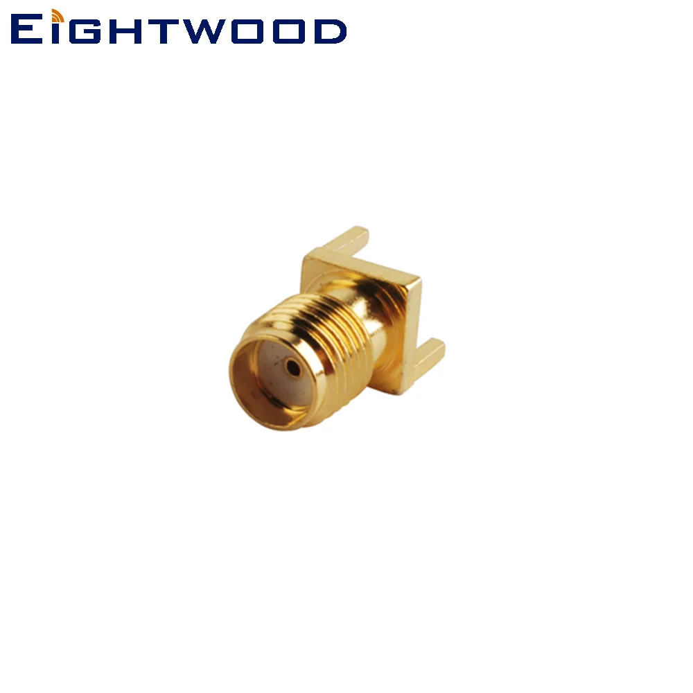 Eightwood 5PCS SMA Jack Female RF Coaxial Connector Adapter PCB Mount Diagonal Plane for Base Stations Antenna Telecom PC/LAN