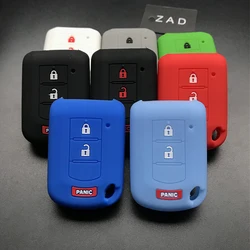 ZAD 3button key silicone rubber car key case cover set for Mitsubishi Mirage asx lancer 10 outlander colt LANCER Grandis Pajero