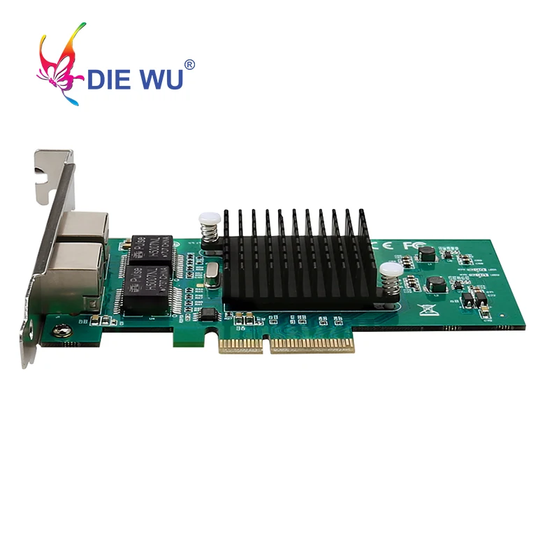 DIEWU TXA030 RJ45 Jaringan LAN Gigabit Card 10/100/1000Mbps 1G Intel 82576 PCIe 4X Server mini LAN Card