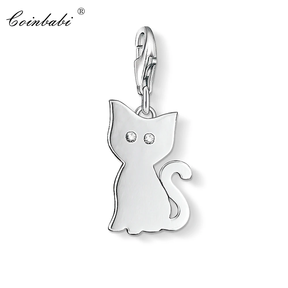 

Charm Pendant Small Cat Gatos,2018 Fashion Jewelry Cute Real Authentic 925 Sterling Silver Gift For Women Girl Fit Bracelet