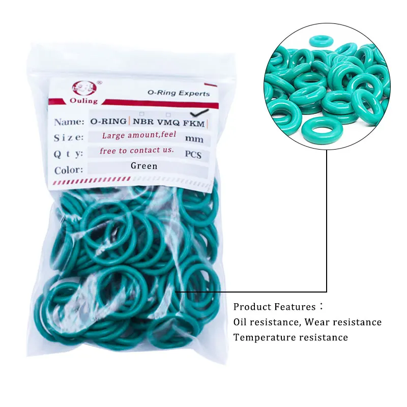 10PCS Fluorine rubber Green FKM Oring Seal 1.8mm Thickness ID4.5/4.87/5/5.15/5.6/6/6.3/6.7/6.9mm O-Ring Seal Oil Gasket Washer