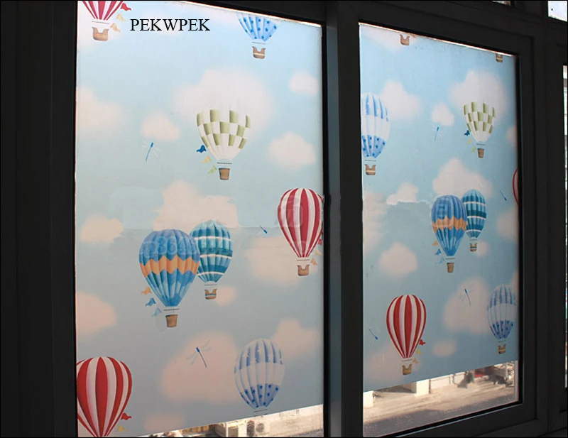 

Static Cling Window Privacy Films, No-Glue, Frosted Static Decorative Film, Balloon Design, Glass Stickers for Bathroom