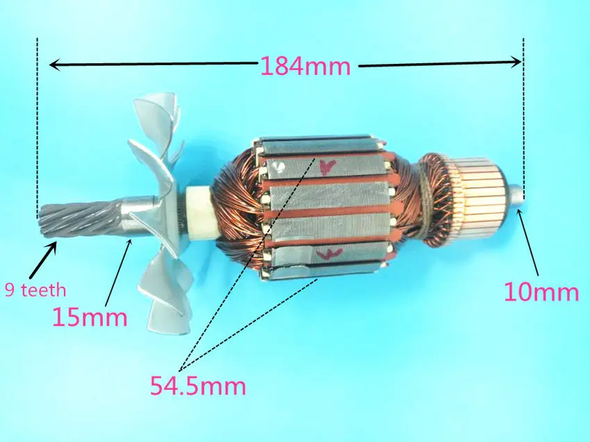 Imagem -01 - Rotor da Armatura para Dewalt 220v240v 514003461 Substitua para Dw745 o rotor da armatura para dewalt 220v240v 514003461 substitua para dw745 o 01