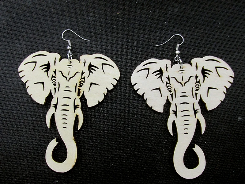 Elephant Wood Earrings can mixed 4 colors