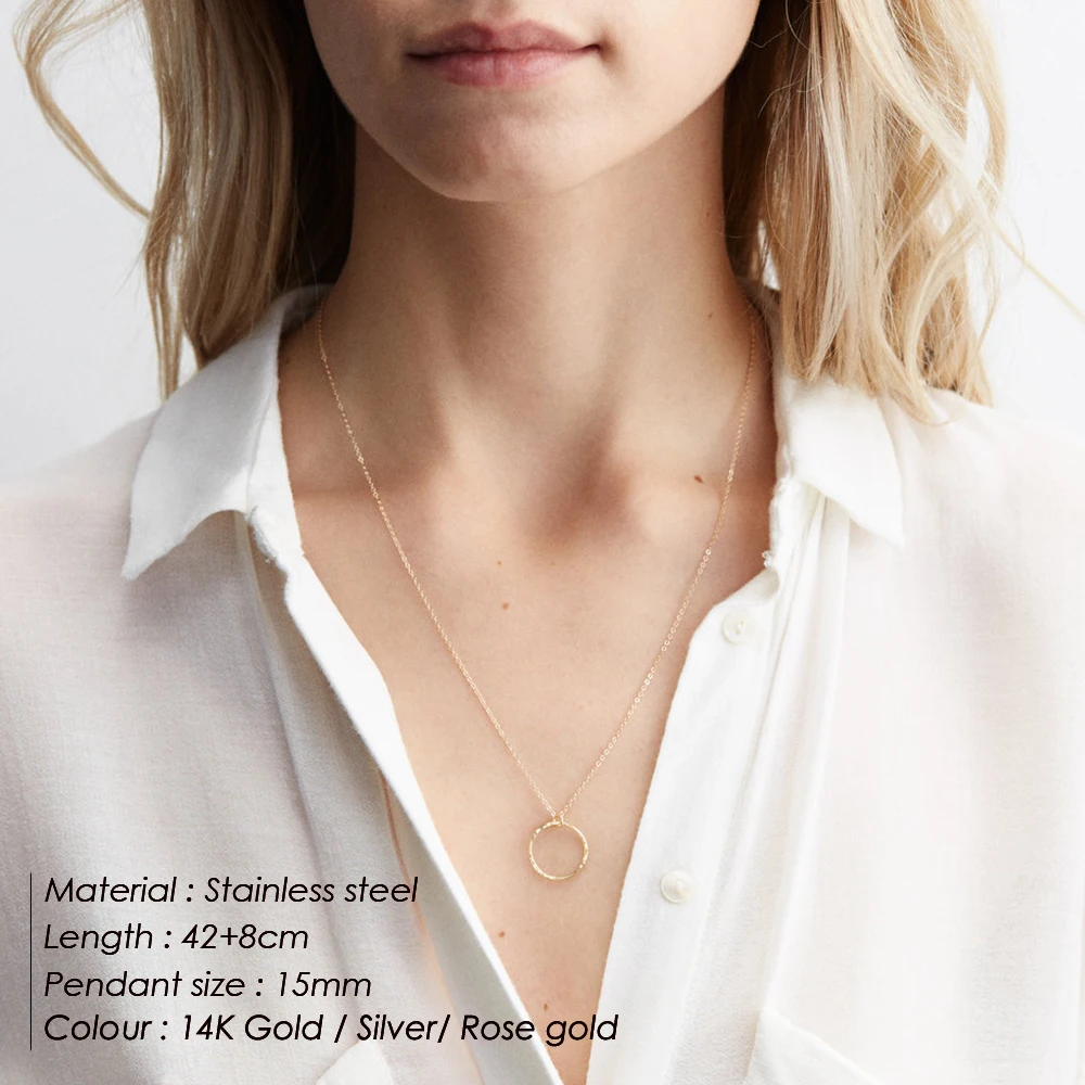 e-Manco korean style chain chocker necklace women moon pendant stainless steel necklace for women fashion jewelry