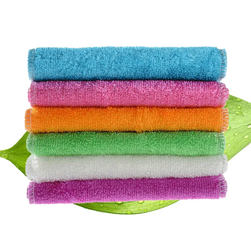 30*27CM New Bamboo Fiber Cleaning Cloth Dish Cloth Silky Soft Wash Cleaning Towel Natural Antibacterial Microfiber