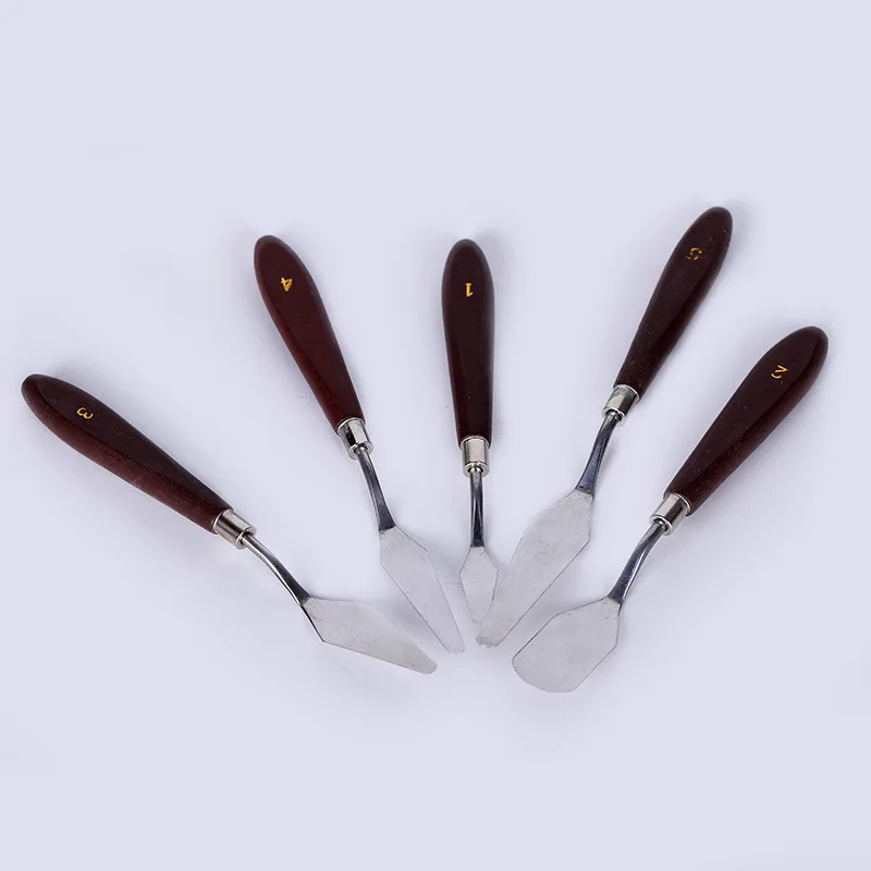 export type oil painting scraper 5pcs/sets students Expert colour palette  Oil painting knife Fine Arts tool drawing material