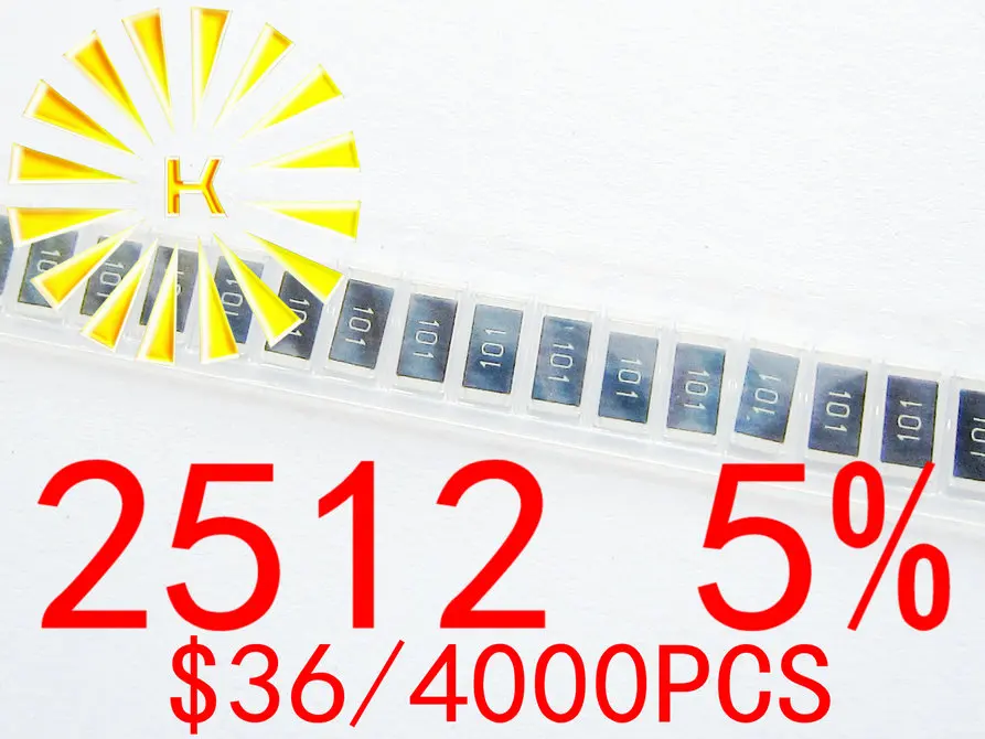 

2512 5% Chip Resistors 0.01-0.091R 0.1-0.91R 0R 1R-10M 1W SMD Resistor x 4000PCS