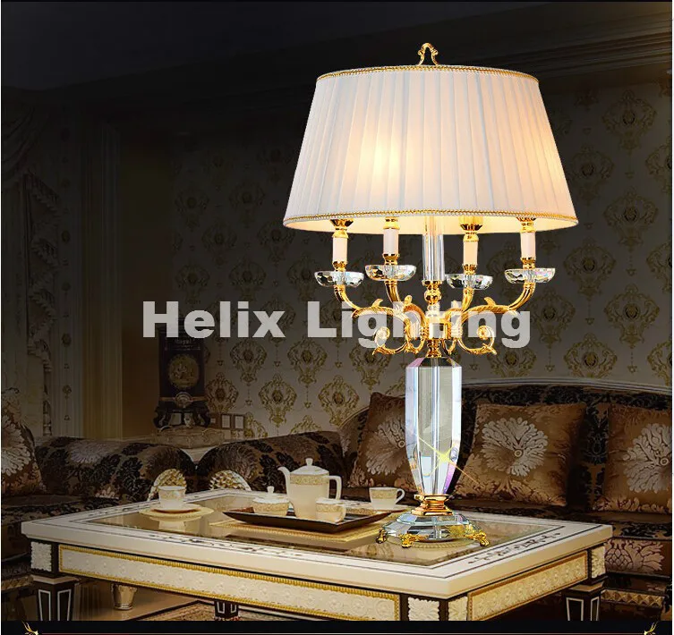 European Modern Crystal Lamp Lighting Bedroom Bedside Lamp D38cm Luxury Fashion Crystal Table Lamp Lighting AC 100% Guaranteed