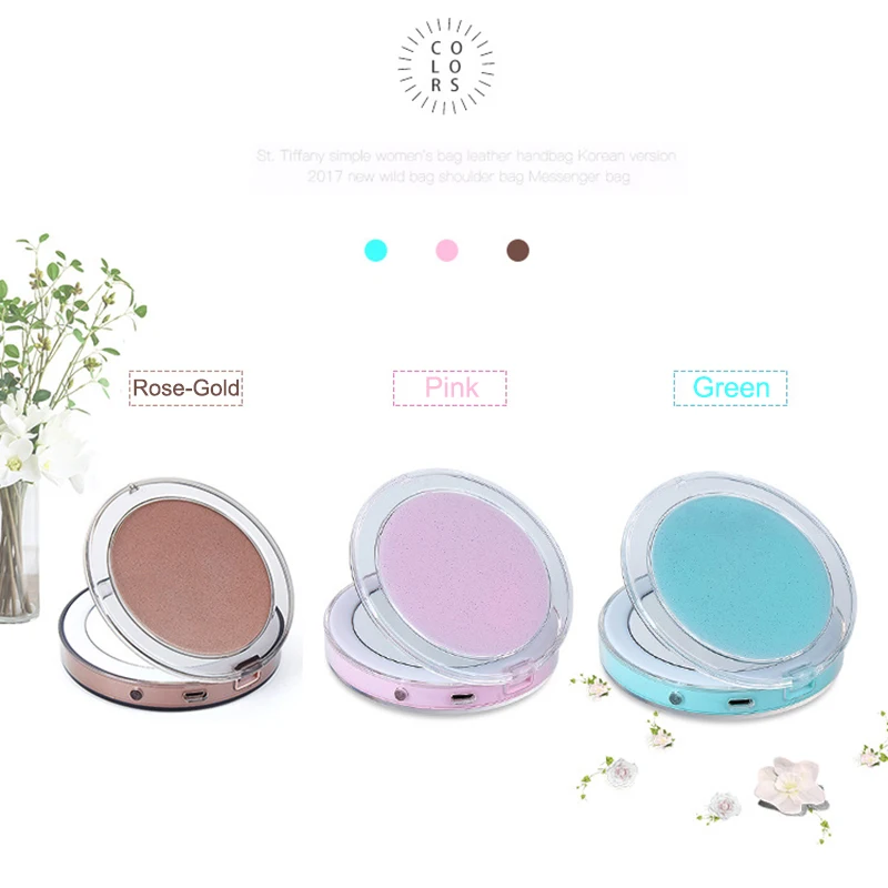 Makeup Mirror LED Lighted Mini Makeup Mirror 3X Magnifying Compact Travel Portable Sensing Lighting Makeup Mirror Dropshipping