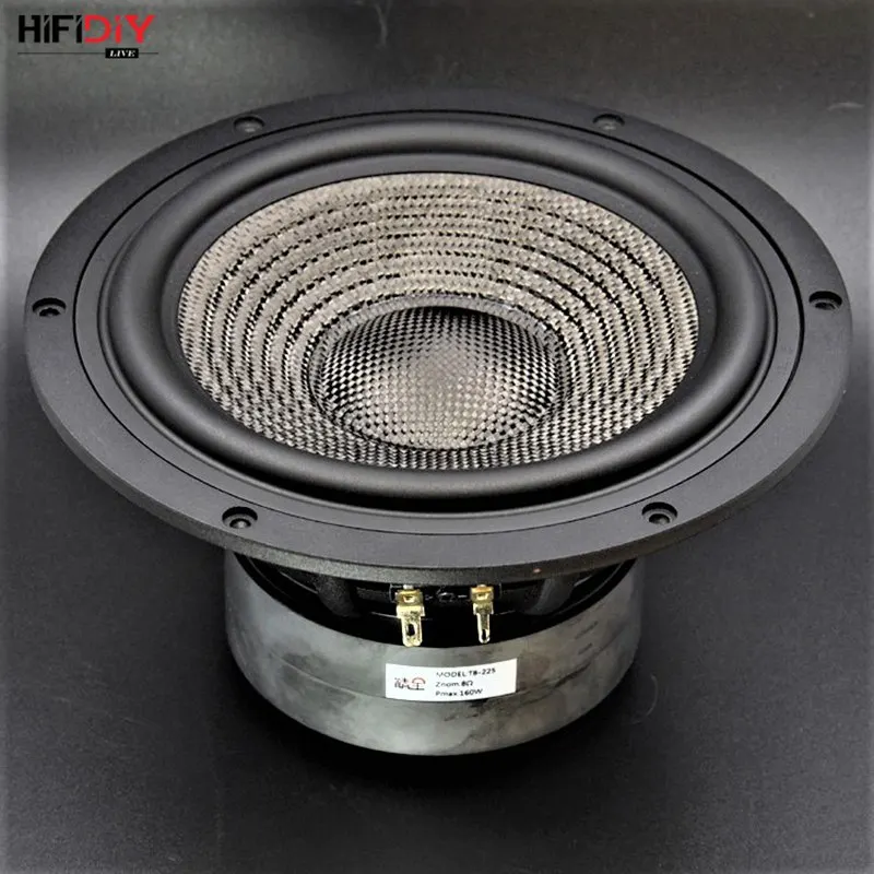 HIFIDIY LIVE HIFI 8 inch 8.8" Midbass Woofer speaker Unit  8OHM 160W Casting Aluminum Fram Carbon fiber Loudspeaker T8-225