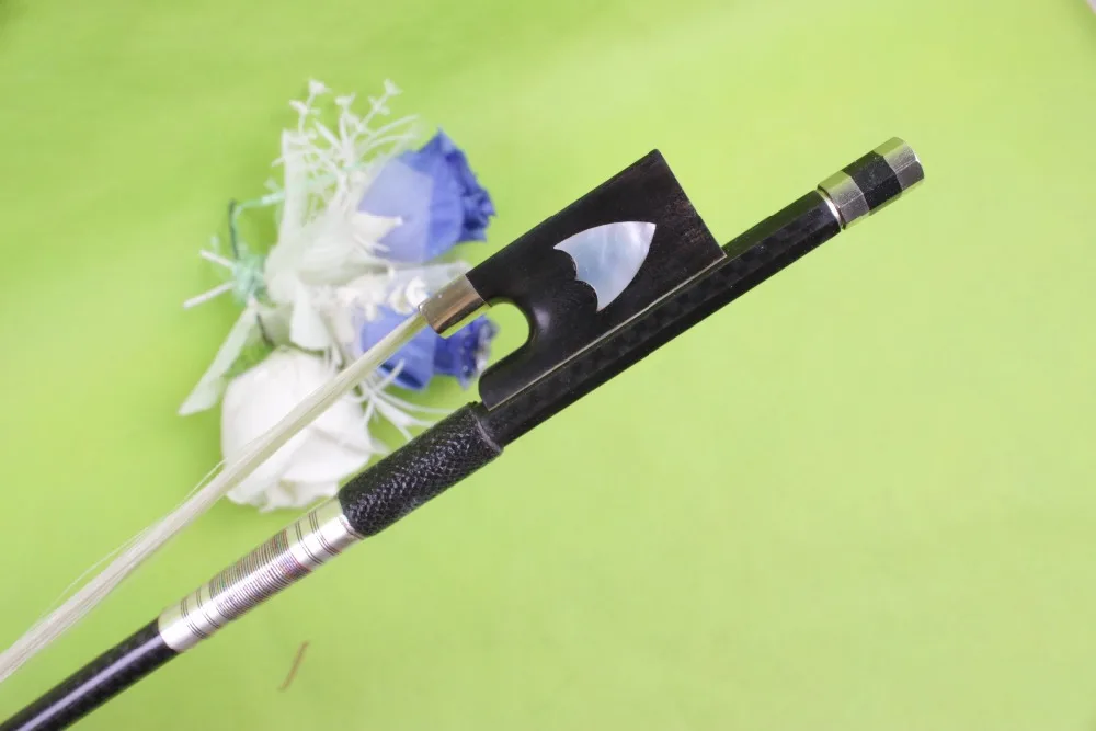 

New 1pcs 4/4 Violin Bow Carbon Fiber Ebony Frog Round Stick Straight #04