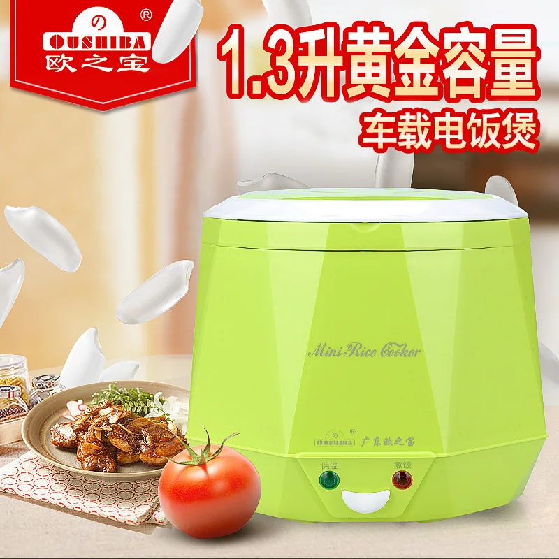 1.3L rice cooker used in house  220v or car 12v to 24v enough for two persons with english instructions