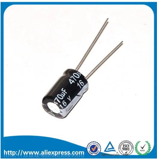 50PCS 16V 470UF 470UF 16V Aluminum Electrolytic Capacitor size 8*12mm 16 V / 470 UF Electrolytic Capacitor Free Shipping