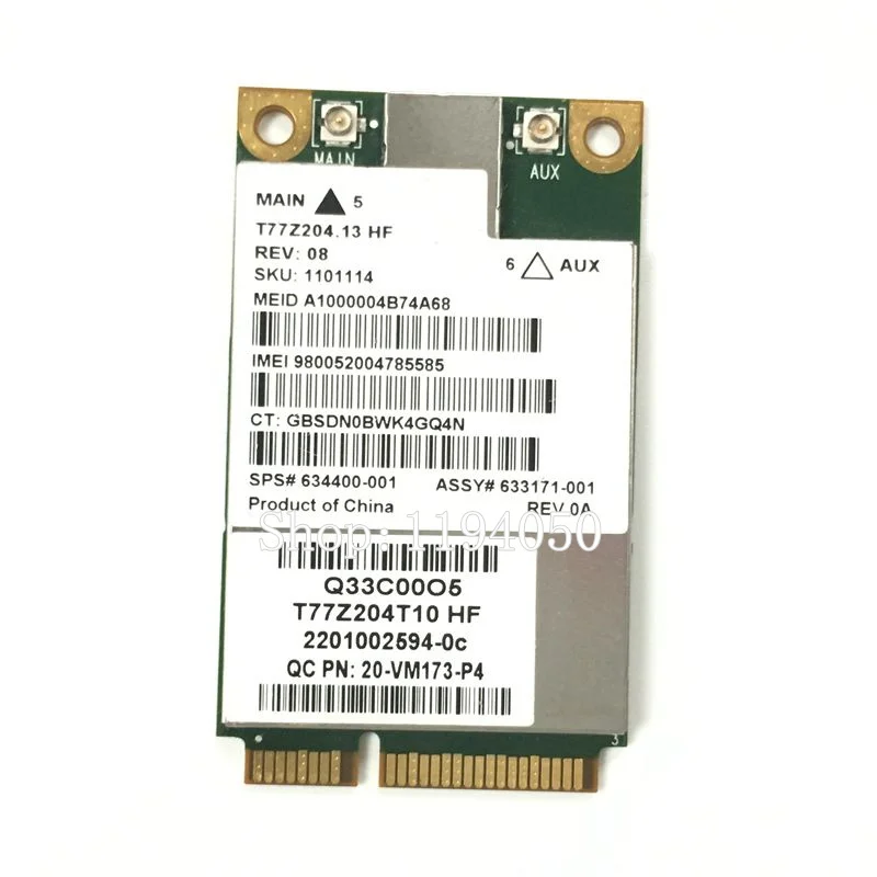 WDXUN for MC8355 Gobi3000 3G WWAN Card HSPA+ Module  WCDMA for 634400-001 2170p 2560p 8460p 8560w 4540s 6460b 6570b WLAN