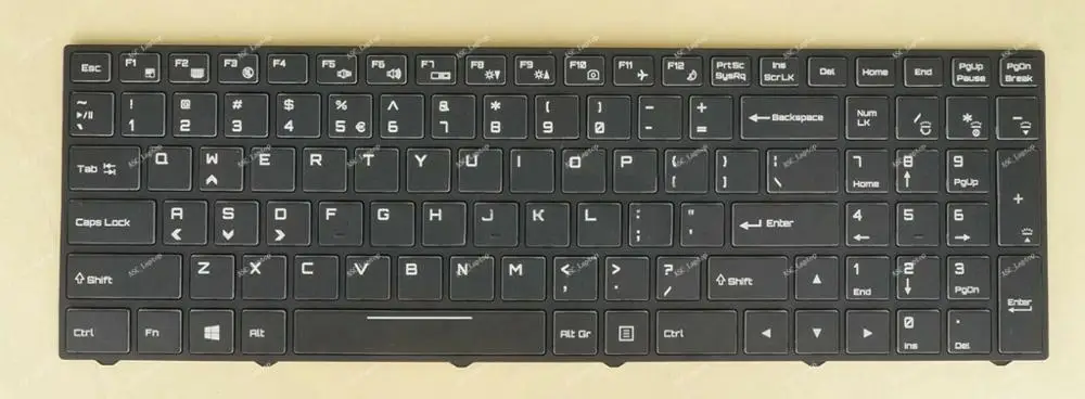 

New US English QWERTY Keyboard For Clevo P950EP6 P955EP6 P950ER P955ER P950HR laptop, Full Colorful BACKLIT, Black Frame Black