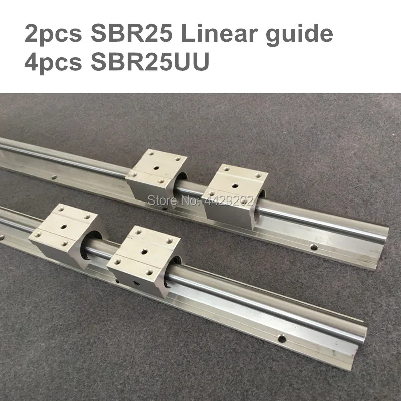 

25mm linear rail SBR25 1200 1500mm 2pcs and 4pcs SBR25UU linear bearing blocks for cnc parts 25mm linear guide