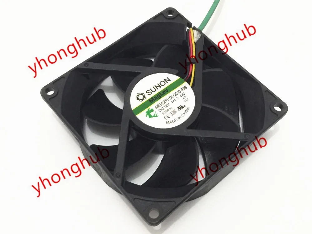 

SUNON ME92251VX-Q010-F99 DC 12V 3.4W 3-wire 92x92x25mm Server Cooling Fan