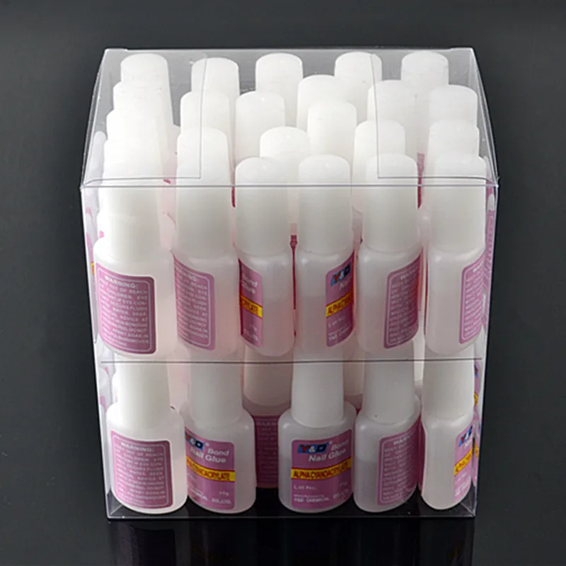 500PCS Wholesale Professional Clear adhesive Strong Nail Art Glue 10g Nail Bond With Brush False Acrylic Tips Glue Free Shipping