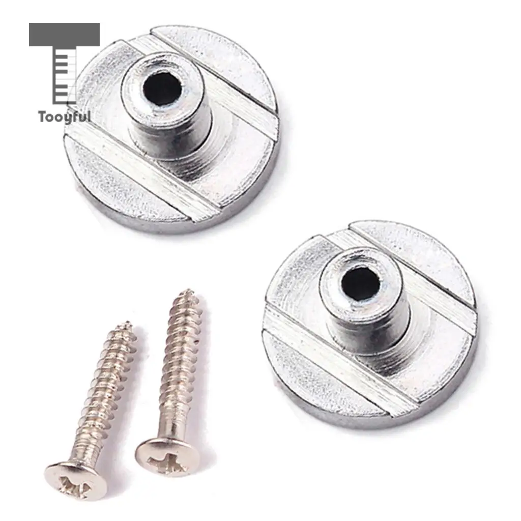 2pcs Steel Guitar String Trees Retainer Buckle Bass Accessory with Screw Guide for Electric Bass Guitar Parts Replacement Chrome