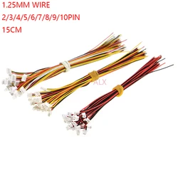 20PCS 150MM mini micro JST 1.25 2/3/4/5/6/7/8/9/10 pin female plug connector with wire 1.25MM 2p/3p/4p/5p/6p/7p/8p/9p/10p cable