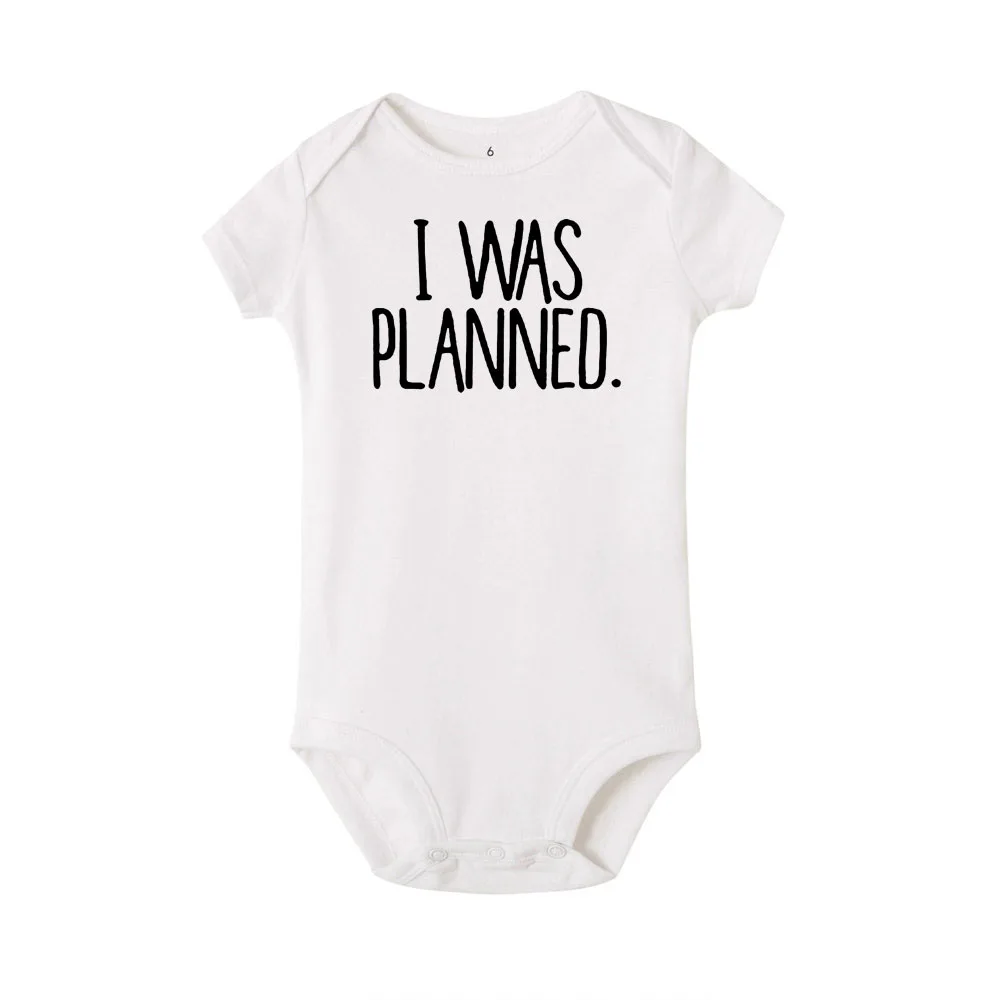 I Was Planned and I Was A Surprise Newborn Twins Baby Boys Girls Bodysuit Baby Cute Short Sleeve Playsuits Outfits Cloth