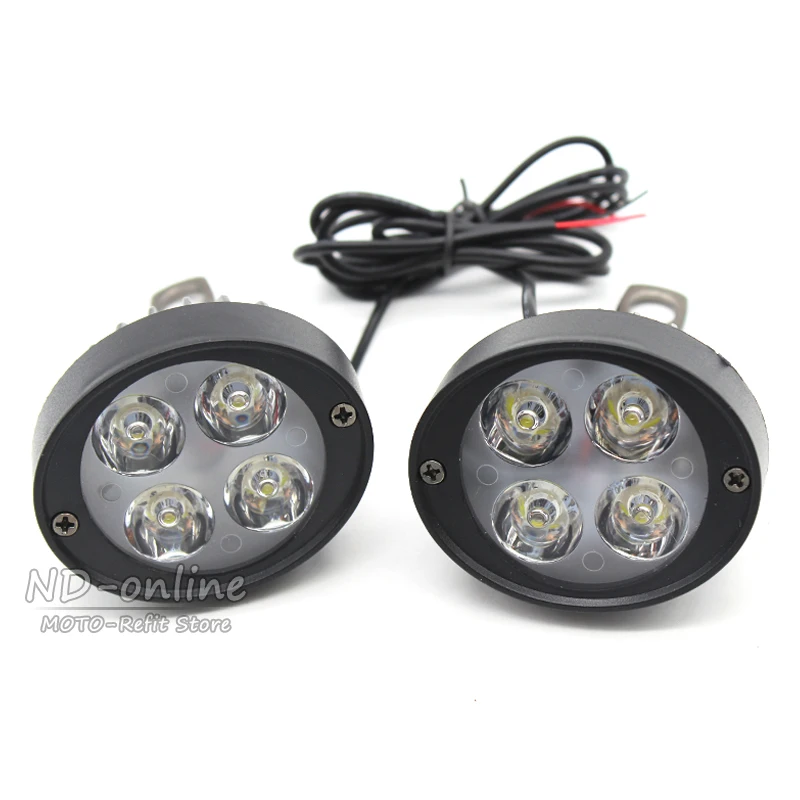 2 stücke Universal LED Motorrad Scheinwerfer Spiegel Halterung Fahren Nebel Spot Kopf Licht Scheinwerfer Unterstützen Lampe Seite Spiegel Licht Schalter