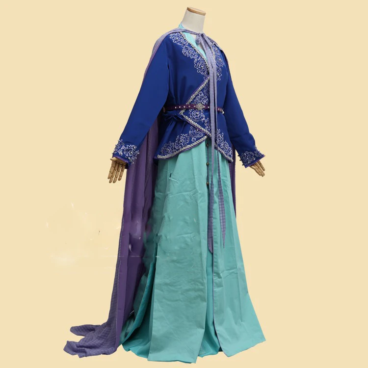 Grid Cloak SwordLady Costume + Cloak 2015 New TV Play Shu Shan Zhan Ji Actress Zhao LiYin Same Design Costume for Women