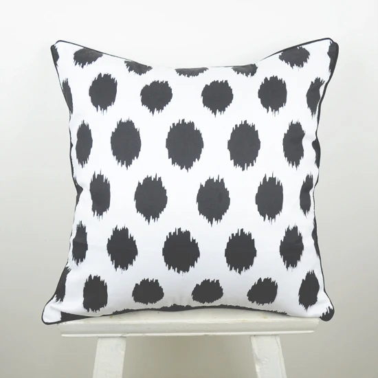 

18"*18" Retro Decorative Throw Pillow Case Black White Abstract Polka Dot Pillowcase capa de almofada