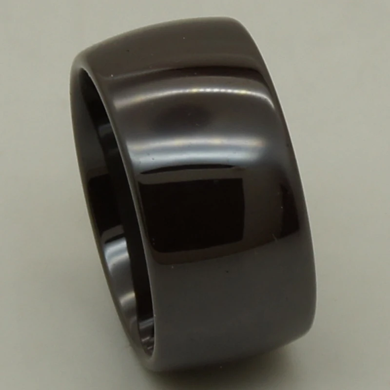 unique & rare brown color 12mm super width simple dome hi tech scratch proof ceramic ring new 1pc