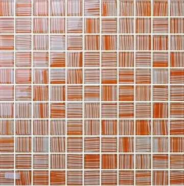 orange hand painted DIY crystal glass mosaic tiles children kids room kitchen backsplash tile bathroom color wall tile HMGM1050C