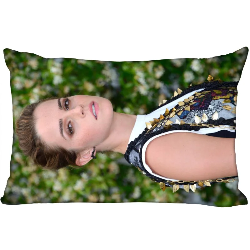 جديد مخصص إيما واتسون المخدة انغلق مستطيل غطاء وسادة حجم 45X35cm ، 40x60cm ، 45X75cm ، 50X75cm (وجهان)