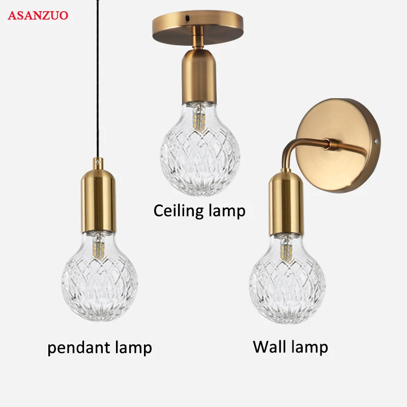 Glass Bottle LED Pendant Light Creative Brass Pedant Lamps for Restaurant Dining Room Bedroom Wall Light Living Room Hang lamp