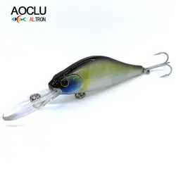 AOCLU Deep Diver Floating Shad 70mm 9.2g Hard Bait Minnow Crank Fishing Flutter High Vibration Speed Rolling Lure Bass VMC Hook