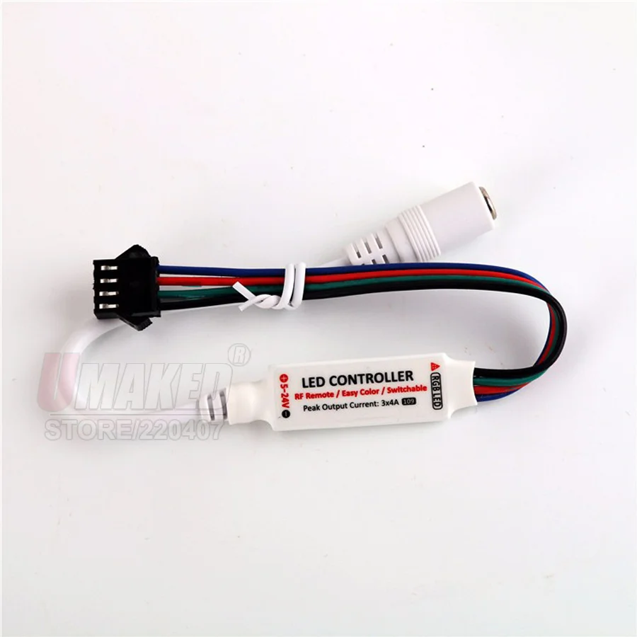 1set DC 5V 12V 24V 17 Keys Mini strip controller Wireless RF Remote LED RGB Controller With DC Female And For LED Strip Light