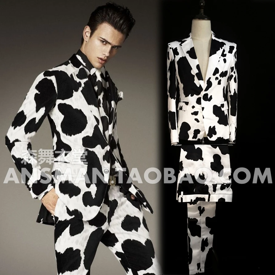 S-5xl 2024 Men's Fashion Bar Nightclub Singer Dj Dress Clothing Male Cows Horse Hair Suit Singer Ds Plus Size Blazers Costumes