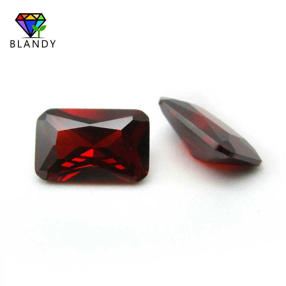 Size 4*6mm~13*18mm Octangle Shape Cubic Zirconia Stone 5A Garnet CZ Stone Synthetic Gems For Jewelry