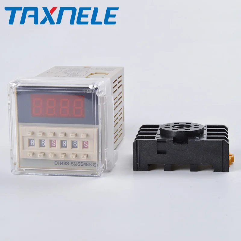 DH48S-s Repeat Cycle Time Delay Relay / 24v timer relawith socket (AC 220V 110V 380V 36V DC / AC 24V 12V )0.01S - 99H 99M 8 Pins