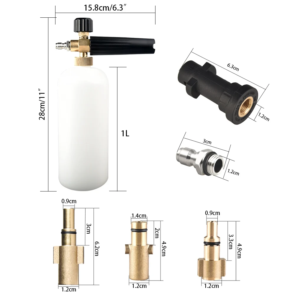 High Pressure Foam Gun for Karcher K2 - K7 Series Snow Foam Lance Professional Generator Car Washer 1/4