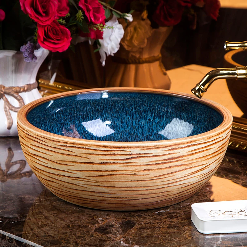 

Europe Vintage Style Ceramic Art Basin Sink Counter Top Wash Basin Bathroom Sink vanities ceramic washbasin design bathroom sink