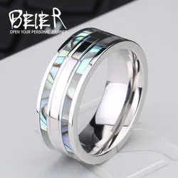 Beier 316L Stainless Steel High Polished Shell Ring For Man/Woman Unique Color Party Fashion Jewelry LLBR-R026R