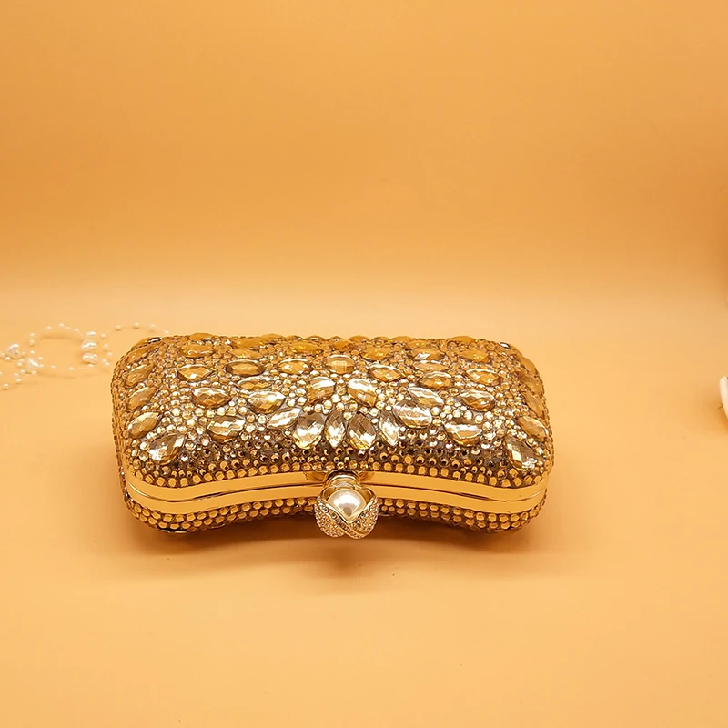 Champagne D\'oro di cristallo scarpe Da Sposa le donne con i sacchetti di corrispondenza Con Strass tacchi alti cinturino alla caviglia scarpe delle