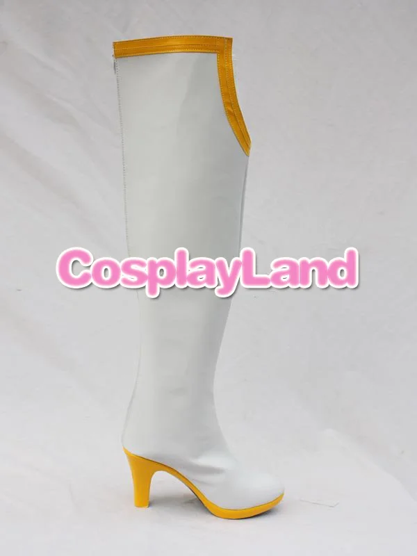 Tiger & Bunny Karina LyleBlue Rose White Cosplay Boots Shoes Anime Party Cosplay Boots Custom Made Women High Heel Shoes