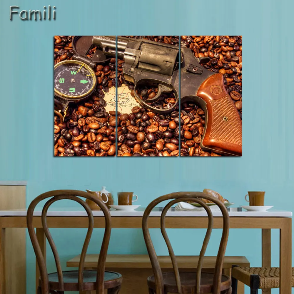 

Brown Coffee In The Cup 3Pcs/set Wall Art Canvas Paintings Wall Decorations Artwork Giclee Wall Artwork Home Decor