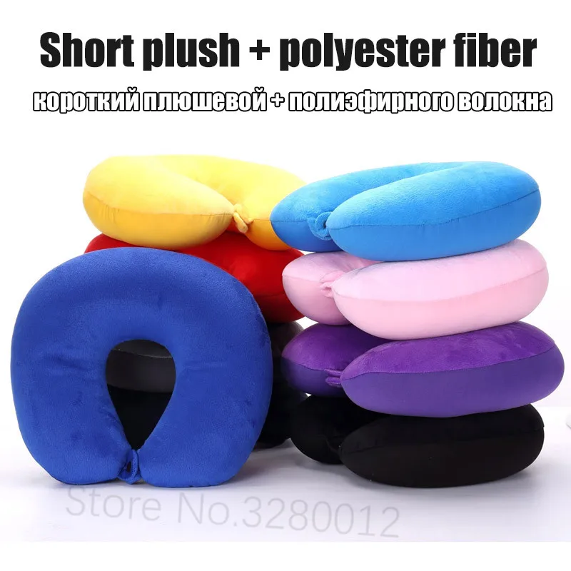 26 Kinds Microbeads U Shaped Travel Pillow Pure Stripe Color Rest Soft Cushion Neck Nanoparticle Pillow for Car Flight  Foam image 4