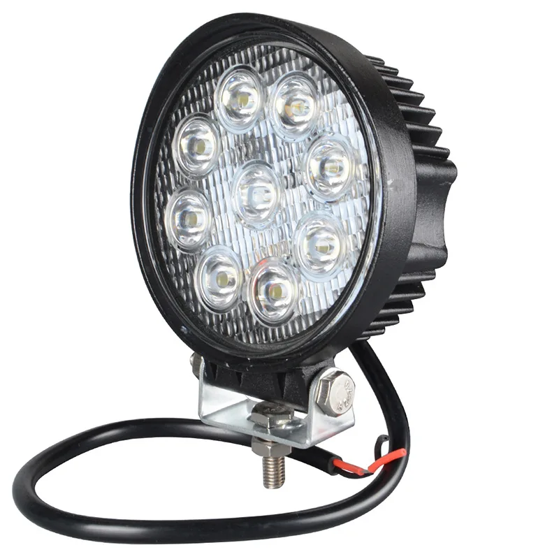 Światło robocze Led 27W 6500K światło do jazdy Led wodoodporne okrągłe Led reflektor do samochodu Offroad 4x4 SUV ATV motocykl Auto reflektor