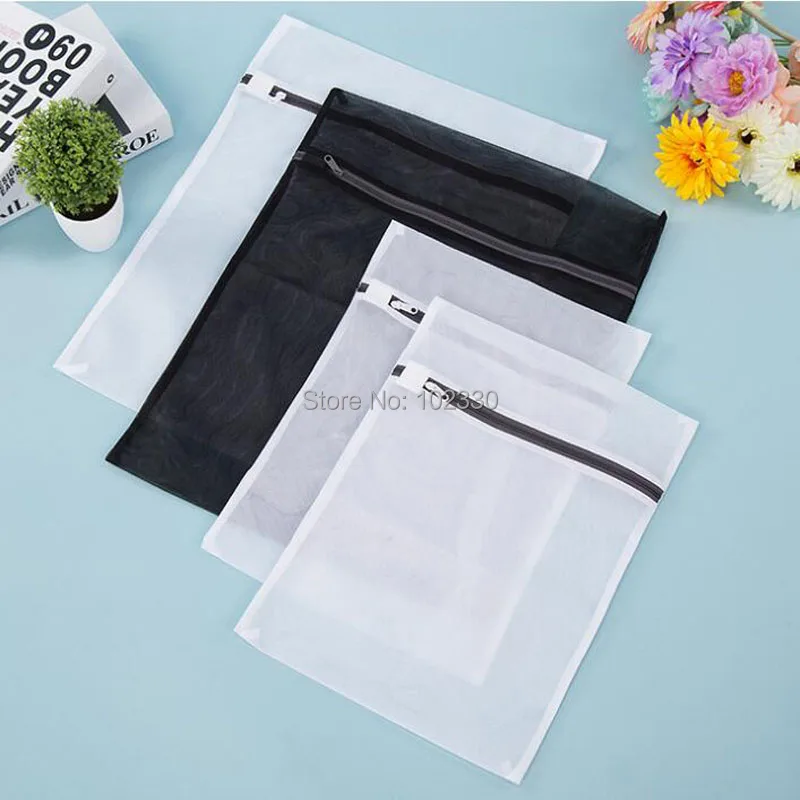 50 Sets Zippered Foldable Nylon Laundry Bag Bra Socks Underwear Clothes Washing Machine Protection Net Mesh Bags