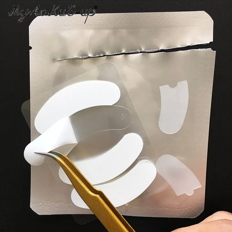 MyAoKuE-Up Wimpernverlängerung 25er-Pack Silberne Dünne Augenpads Silikon-Patches Unter-Augen-Pads Glatte Isolations-Augenpads Wimpernverlängerungs-Werkzeug – Detail 3